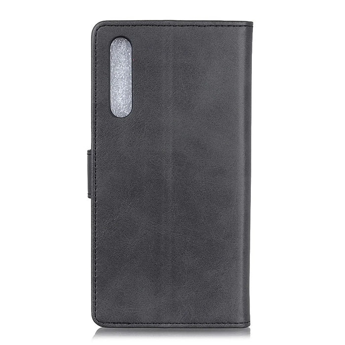 Matte Skin Wallet Leather Stand Case for Samsung Galaxy A50 / A50s / A30s - Black - 3