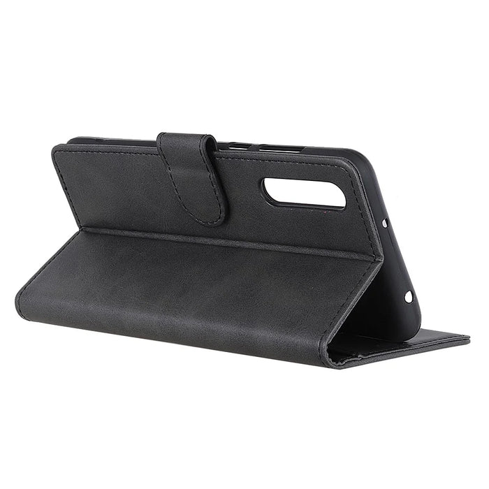 Matte Skin Wallet Leather Stand Case for Samsung Galaxy A50 / A50s / A30s - Black - 5