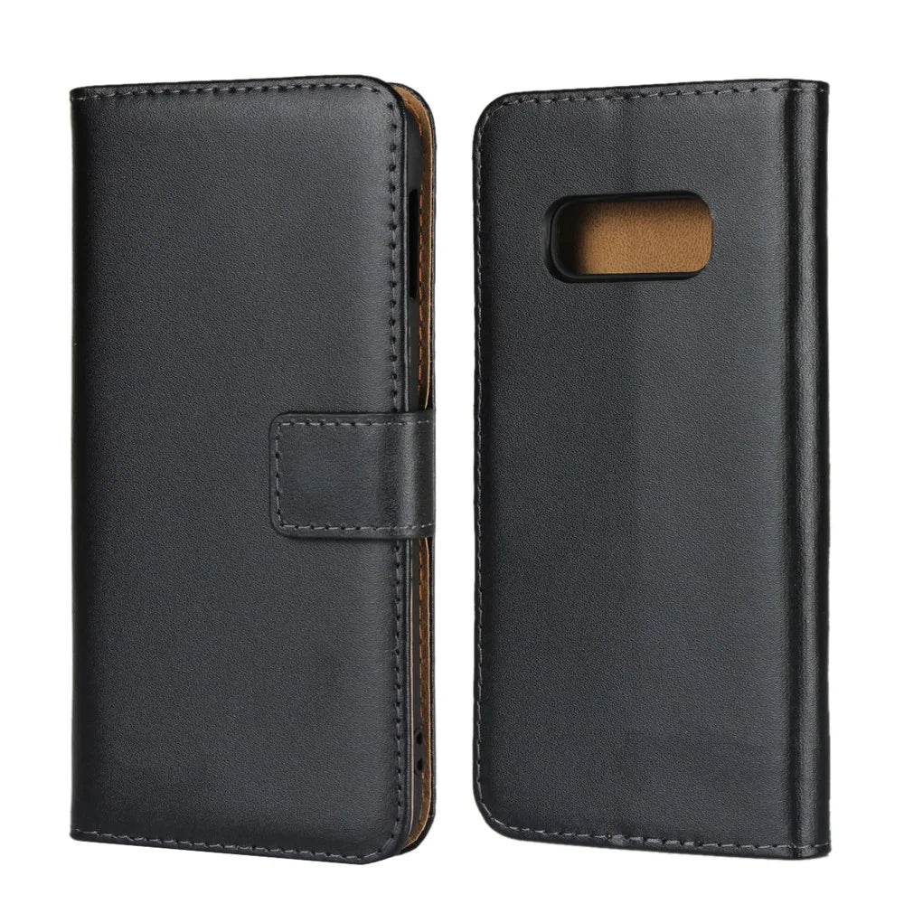 Genuine Leather Shell with Stand Wallet for Samsung Galaxy S10e - 1