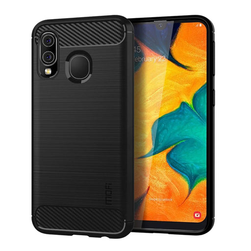 MOFI Carbon Fiber Texture Brushed TPU Case for Samsung Galaxy A40 - Black - 1