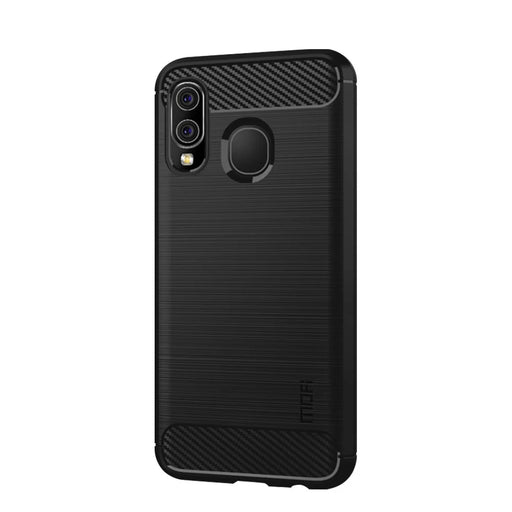MOFI Carbon Fiber Texture Brushed TPU Case for Samsung Galaxy A40 - Black - 2