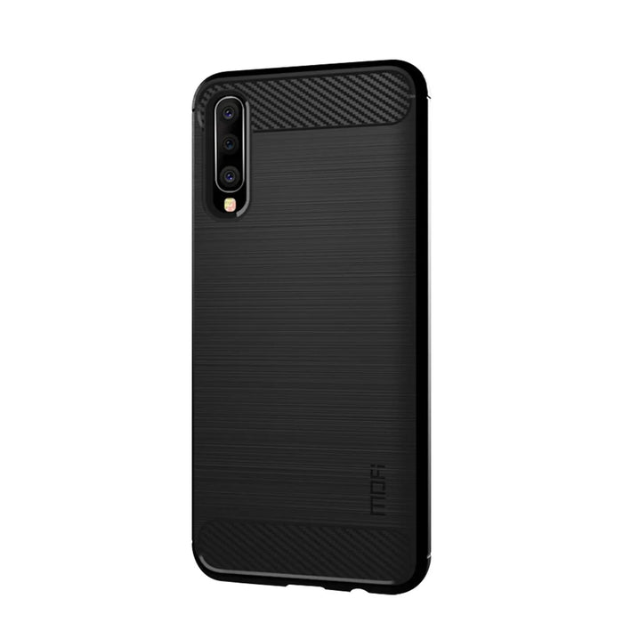 MOFI Carbon Fiber Texture Brushed TPU Phone Cover for Samsung Galaxy A70 - Black - 2