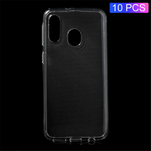 10Pcs/Pack Clear TPU Case Cover with Non-slip Inner for Samsung Galaxy A40 - Transparent - 1