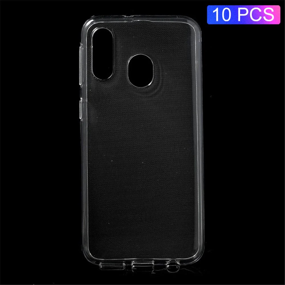 10Pcs/Pack Clear TPU Case Cover with Non-slip Inner for Samsung Galaxy A40 - Transparent - 1