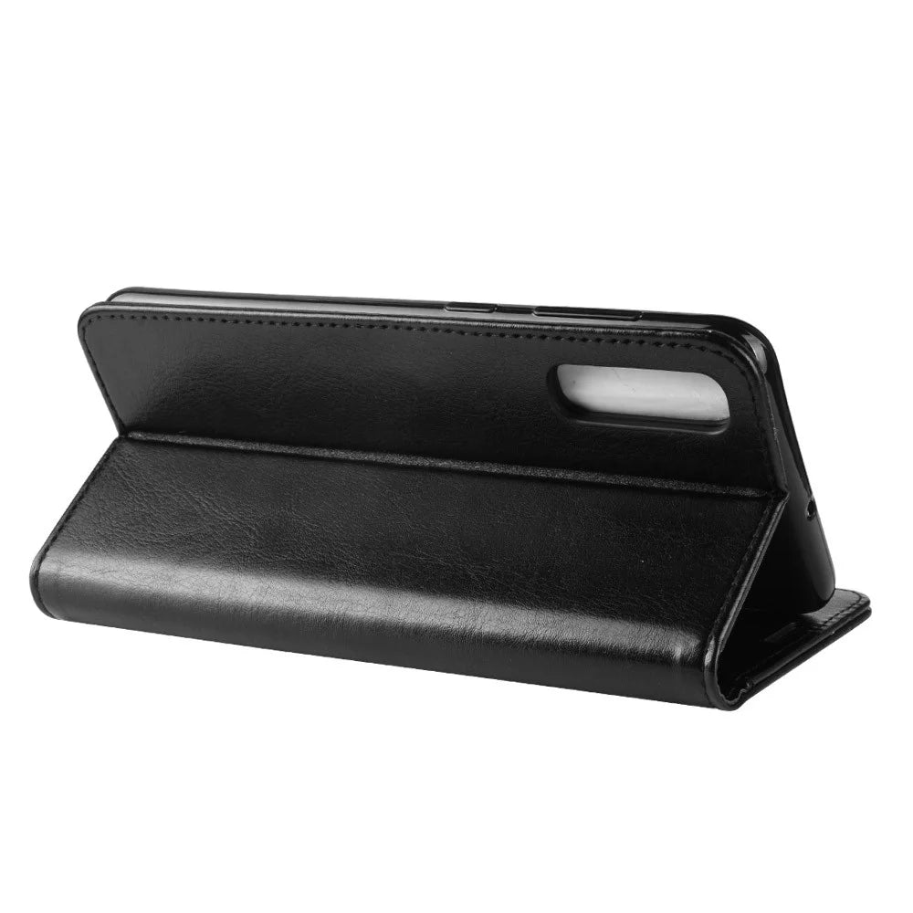 Crazy Horse Texture Magnetic Stand Leather Phone Shell for Samsung Galaxy A50 / A50s / A30s - Black - 6