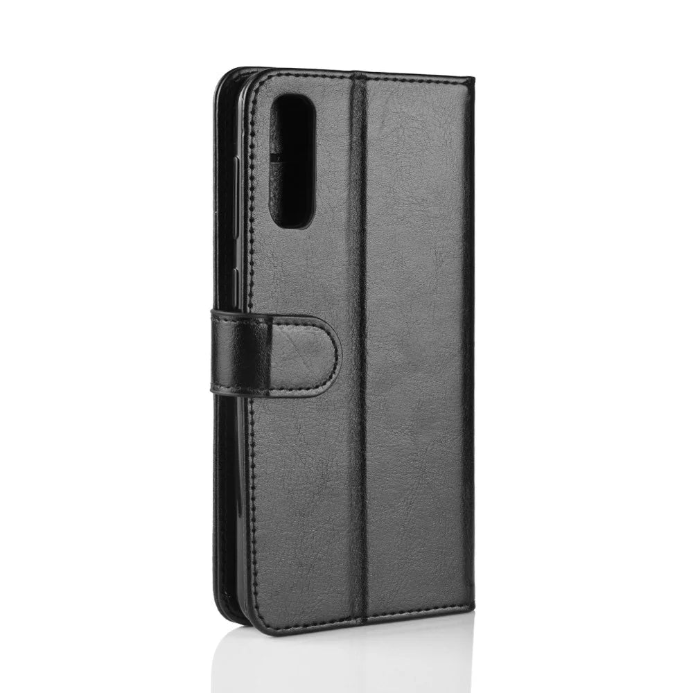 Crazy Horse Texture Magnetic Stand Leather Phone Shell for Samsung Galaxy A50 / A50s / A30s - Black - 7