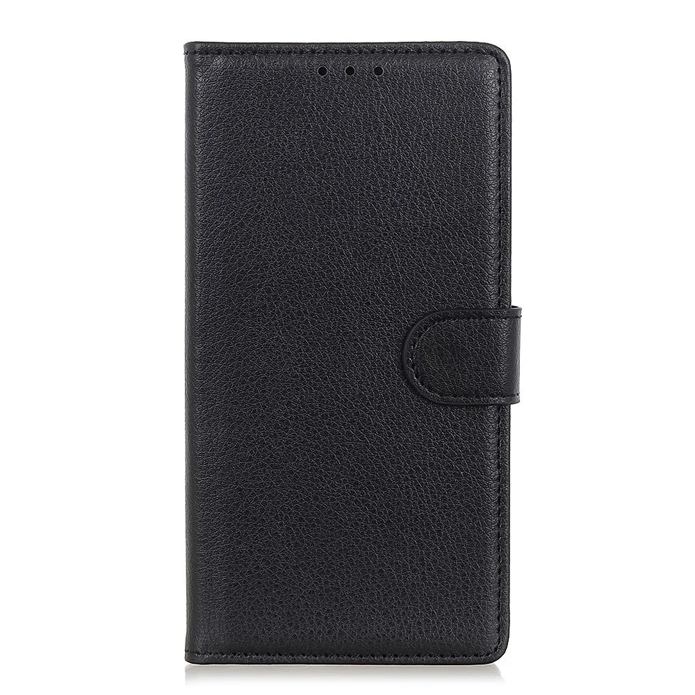 Litchi Skin Wallet Leather Stand Case for Samsung Galaxy A70 - Black - 2