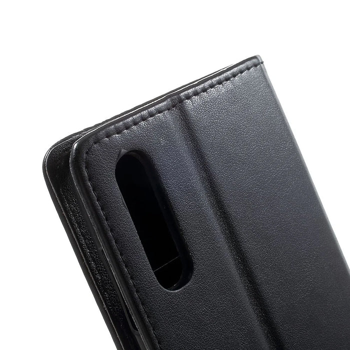 Imprint Butterfly Flowers Leather Wallet Stand Case for Samsung Galaxy A70 - Black - 7