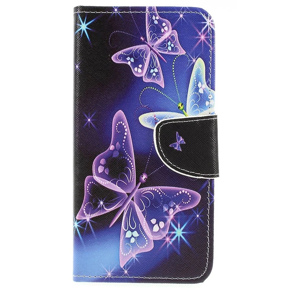 Pattern Printing Cross Texture PU Leather Wallet Flip Casing for Samsung Galaxy A50 / A50s / A30s - Vivid Butterflies - 5