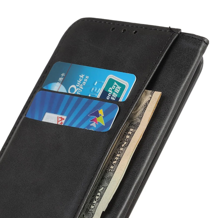 Auto-absorbed Split Leather Wallet Case for Samsung Galaxy S10 - Black - 5