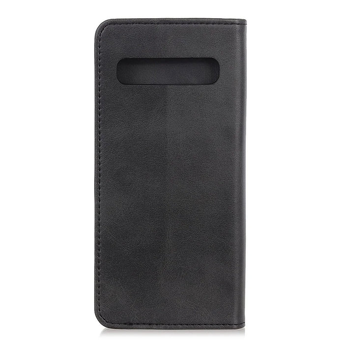 Auto-absorbed Split Leather Wallet Case for Samsung Galaxy S10 - Black - 7