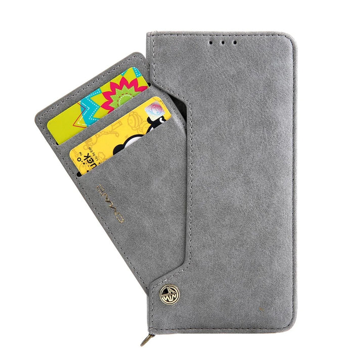 CMAI2 PU Leather Stand Wallet Mobile Casing for Samsung Galaxy S10 Plus - Grey - 4