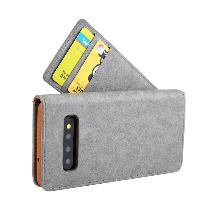 CMAI2 PU Leather Stand Wallet Mobile Casing for Samsung Galaxy S10 Plus - Grey - 5
