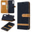 Two-tone Jean Cloth PU Leather Flip Case for Samsung Galaxy A70 - Black - 1