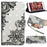 Light Spot Decor Patterned Leather Wallet Case for Samsung Galaxy A50 / A50s / A30s - Black Flower - 1