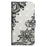 Light Spot Decor Patterned Leather Wallet Case for Samsung Galaxy A50 / A50s / A30s - Black Flower - 2
