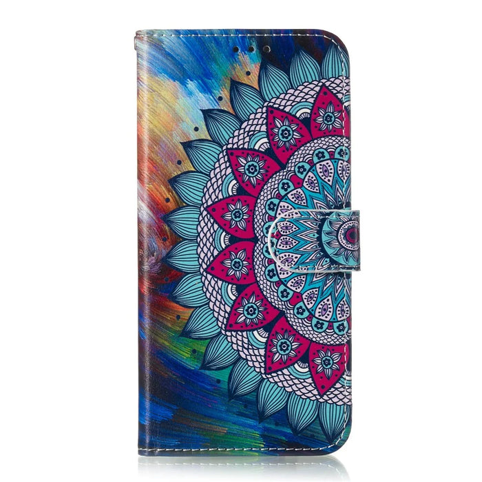 For Samsung Galaxy S10 Embossment Patterned Leather Wallet Phone Cover - Mandala Flower - 2
