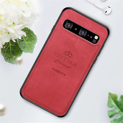 PINWUYO Honorable Series PU Leather Coated PC + TPU Hybrid Case for Samsung Galaxy S10 5G - Red - 1