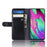 For Samsung Galaxy A40 Phone Cases Genuine Split Leather Wallet Mobile Cover Stand - Black - 5