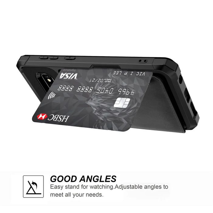 For Samsung Galaxy S10 Plus PU Leather Coated TPU Wallet Kickstand Mobile Shell (Built-in Magnetic Sheet) - Black - 6