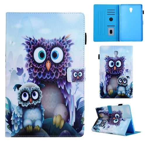 Animal Series Patterned Leather Card Holder Case for Samsung Galaxy Tab A 10.5 (2018) T590 T595 T597 - Owls - 1