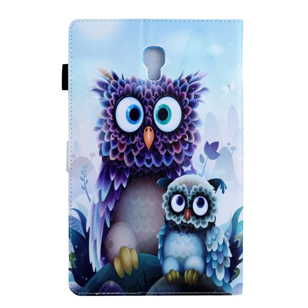 Animal Series Patterned Leather Card Holder Case for Samsung Galaxy Tab A 10.5 (2018) T590 T595 T597 - Owls - 3