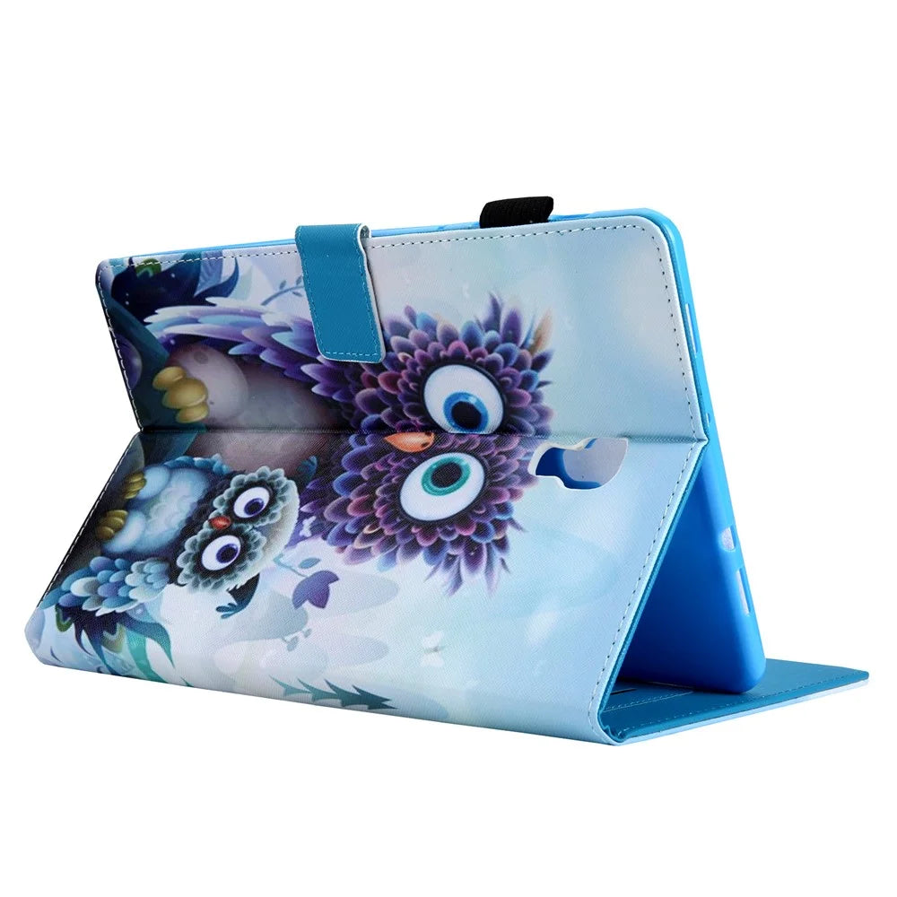 Animal Series Patterned Leather Card Holder Case for Samsung Galaxy Tab A 10.5 (2018) T590 T595 T597 - Owls - 6