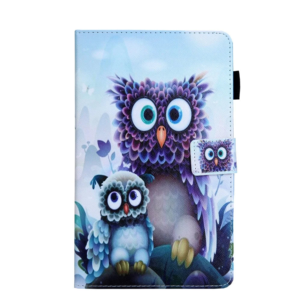 Animal Series Patterned Leather Tablet Cover for Samsung Galaxy Tab A 8.0 (2017) T380/T385 - Owls - 2