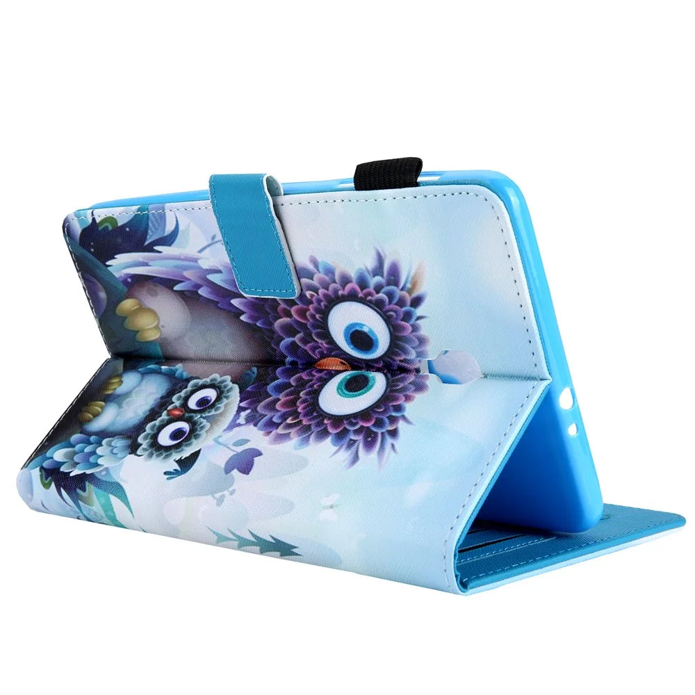 Animal Series Patterned Leather Tablet Cover for Samsung Galaxy Tab A 8.0 (2017) T380/T385 - Owls - 4