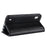 For Samsung Galaxy A10 Phone Cases Genuine Split Leather Wallet Mobile Cover Stand - Black - 5