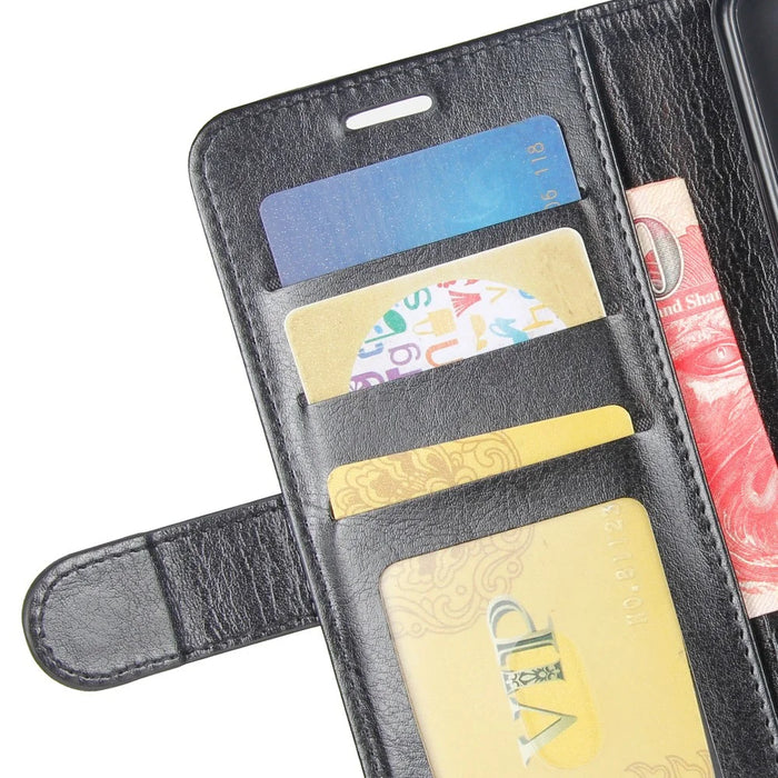 Crazy Horse Wallet Leather Mobile Cover for Samsung Galaxy A10 - Black - 5