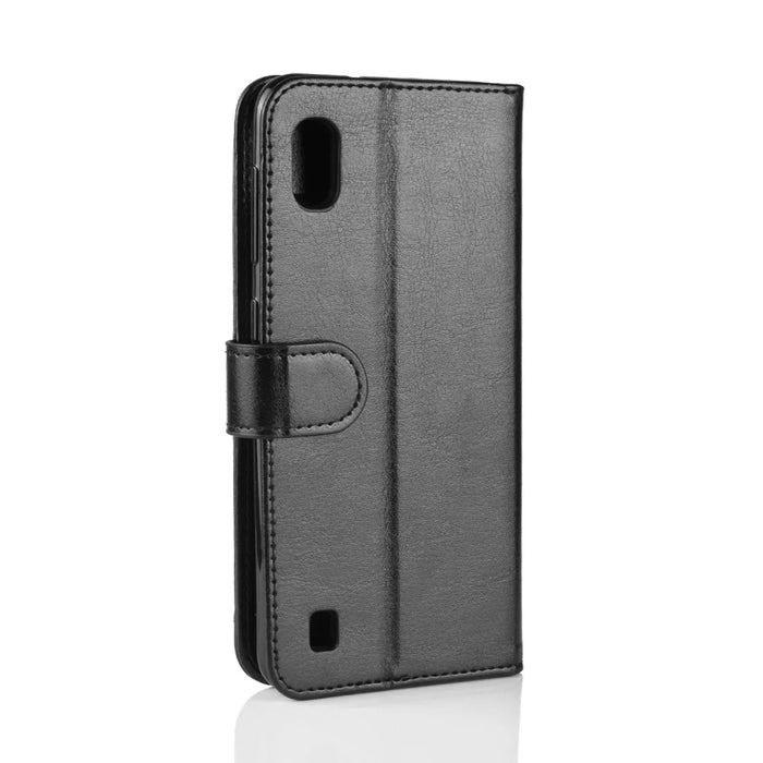 Crazy Horse Wallet Leather Mobile Cover for Samsung Galaxy A10 - Black - 7