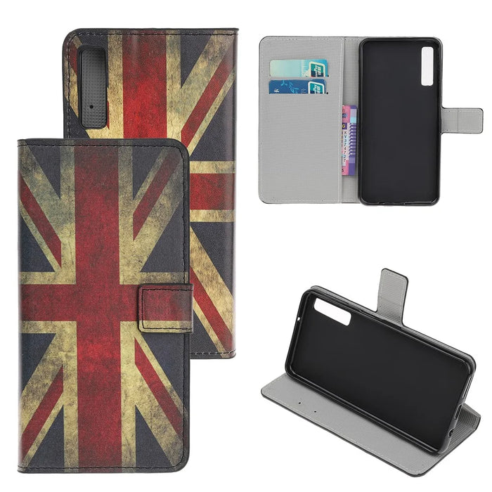 Pattern Printing Leather Wallet Case for Samsung Galaxy A70 - Retro UK Flag - 1