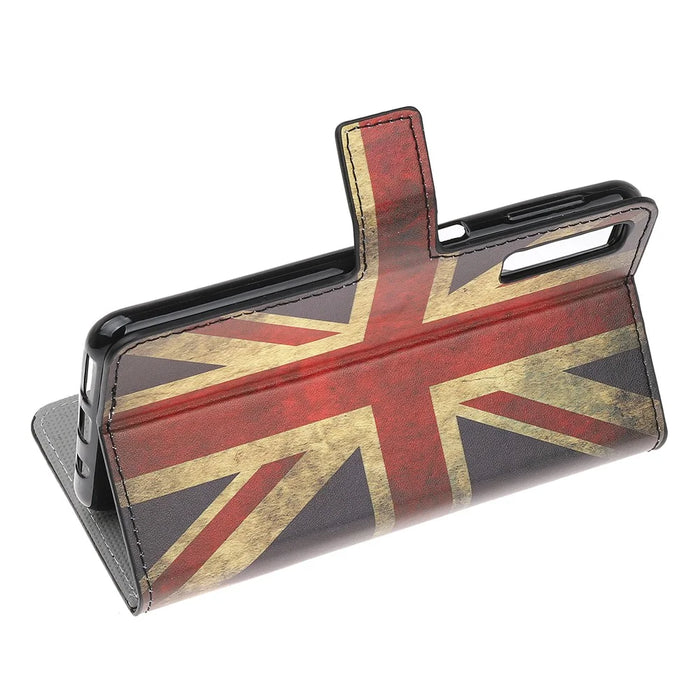 Pattern Printing Leather Wallet Case for Samsung Galaxy A70 - Retro UK Flag - 4
