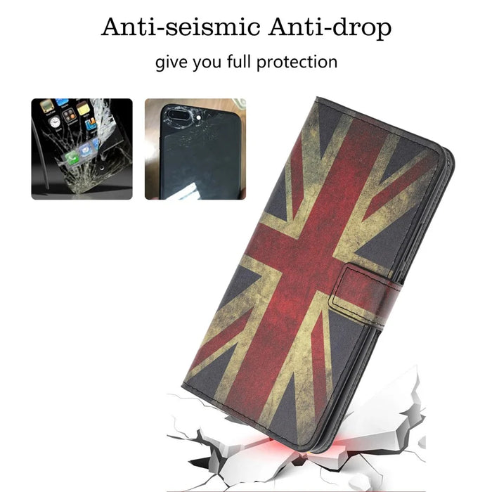 Pattern Printing Leather Wallet Case for Samsung Galaxy A70 - Retro UK Flag - 5