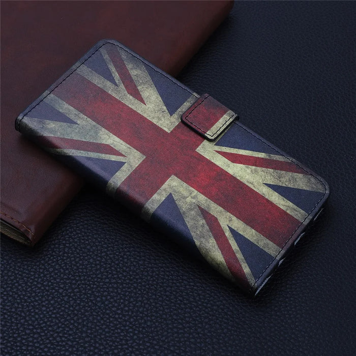 Pattern Printing Leather Wallet Case for Samsung Galaxy A70 - Retro UK Flag - 6