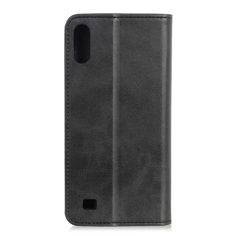 Auto-absorbed Split Leather Wallet Case for Samsung Galaxy A10 - Black - 7