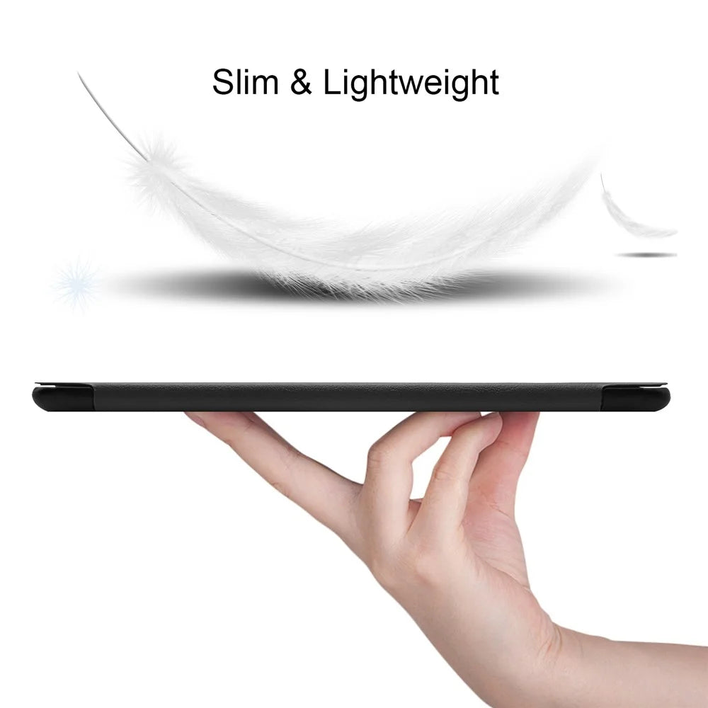 Ultra Lightweight Tri-Fold Stand PU Leather Hard PC Protective Cover for Samsung Galaxy TAB A 10.1 2019 SM-T510 / SM-T515 - Black - 2