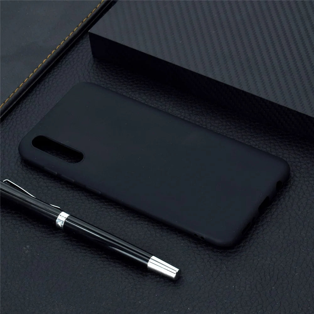 Solid Color Soft Matte TPU Back Case Shell for Samsung Galaxy A50 / A50s / A30s - Black - 6