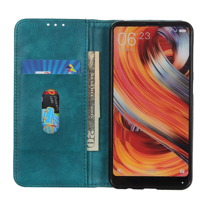 Auto-absorbed Litchi Texture Split Leather Cell Phone Case for Samsung Galaxy A40 - Green - 4
