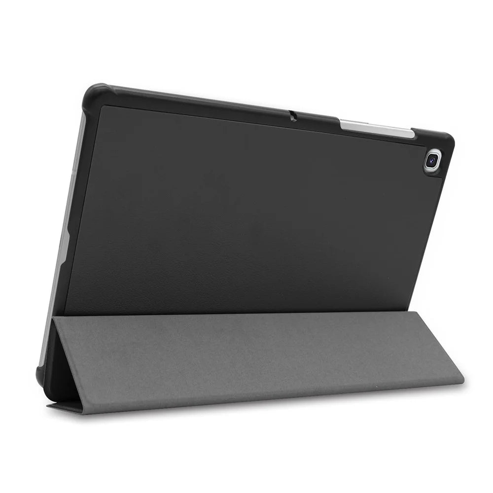 Slim Lightweight Stable Tri-fold Stand Stand PU Leather Protective Full Body Cover for Samsung Galaxy Tab S5e SM-T720 Protective Tablet Cover - Black - 5