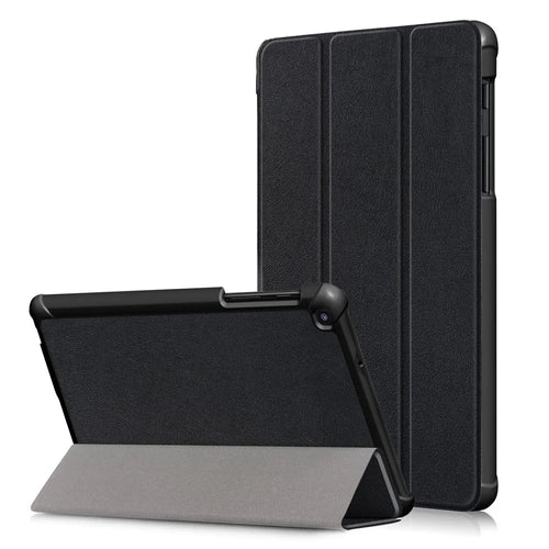 PU Leather Protection Cover Case with Tri-fold Stand for Samsung Galaxy Tab A 8.0 (2019) with S Pen P200 P205 - Black - 1