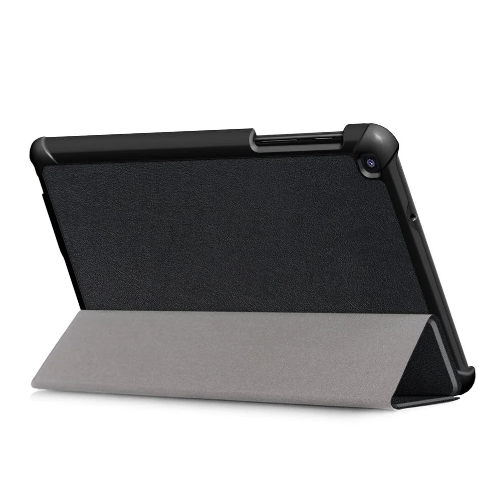 PU Leather Protection Cover Case with Tri-fold Stand for Samsung Galaxy Tab A 8.0 (2019) with S Pen P200 P205 - Black - 6