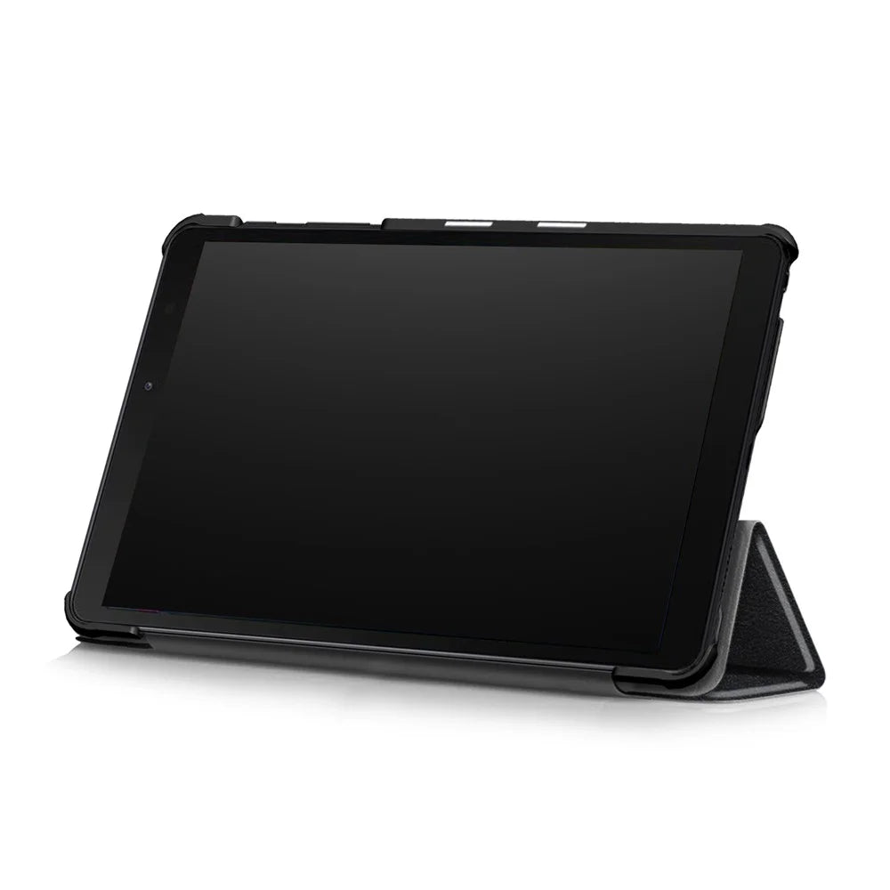 PU Leather Protection Cover Case with Tri-fold Stand for Samsung Galaxy Tab A 8.0 (2019) with S Pen P200 P205 - Black - 7