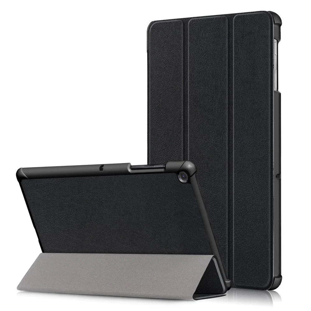 PU Leather Smart Case with Stable Tri-fold Stand Stand for Samsung Galaxy Tab S5e SM-T720/SM-T725 - Black - 1