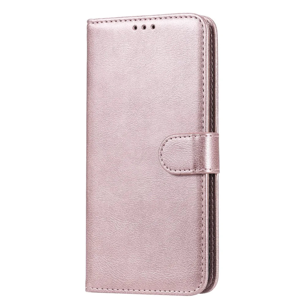 Magnetic KT Leather Series-3 Detachable 2-in-1 Wallet Leather Stand Case for Samsung Galaxy A30 / A20 - Rose Gold - 2