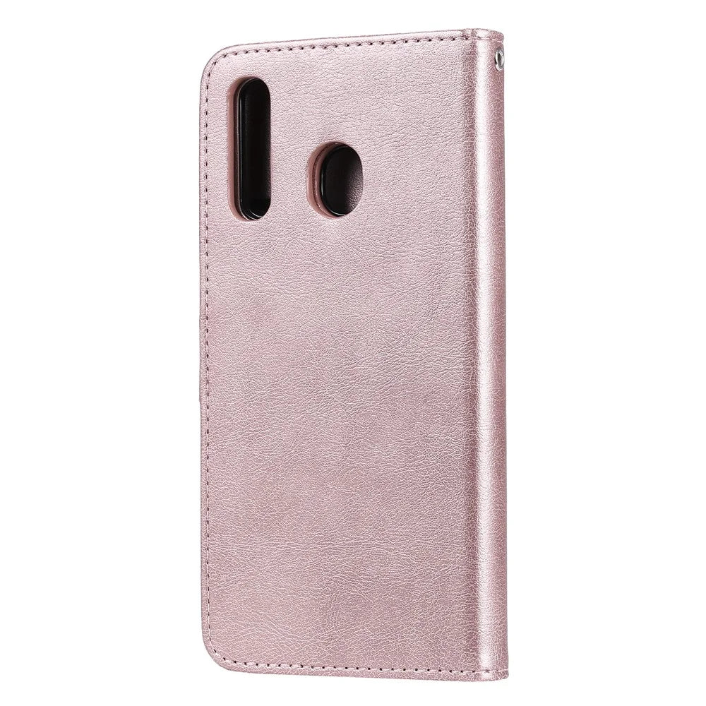 Magnetic KT Leather Series-3 Detachable 2-in-1 Wallet Leather Stand Case for Samsung Galaxy A30 / A20 - Rose Gold - 3