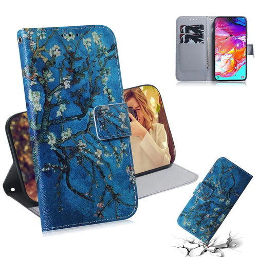 Patterned Leather Wallet Case for Samsung Galaxy A70 - Tree with Flowers - 1