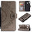 Imprint Flower Leather Wallet Case for Samsung Galaxy A30/A20 - Grey - 1