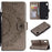 Imprint Flower Leather Wallet Case for Samsung Galaxy A10 - Grey - 1